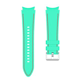 20mm Samsung Galaxy Watch Strap/Band | Light Green/Red Silicone Stitched Strap/Band