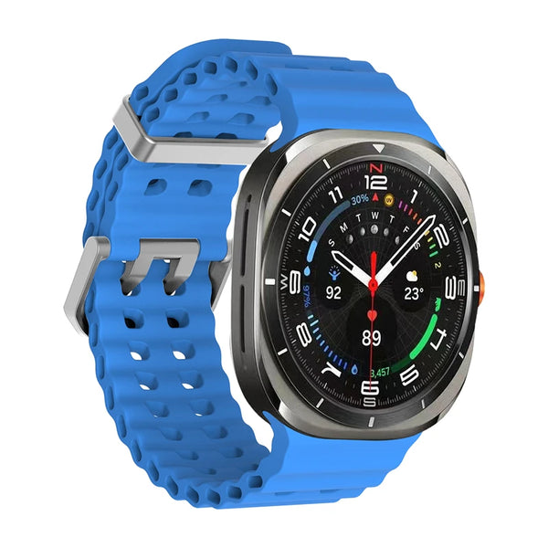 24mm Samsung Galaxy Watch Ultra Strap/Band (47mm) | Blue Silicone Sports Strap/Band