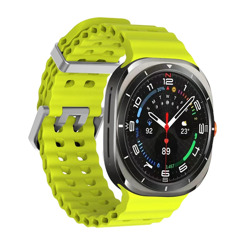 24mm Samsung Galaxy Watch Ultra Strap/Band (47mm) | Yellow Silicone Sports Strap/Band