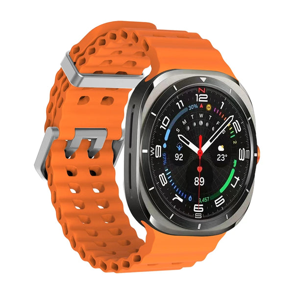 24mm Samsung Galaxy Watch Ultra Strap/Band (47mm) | Orange Silicone Sports Strap/Band