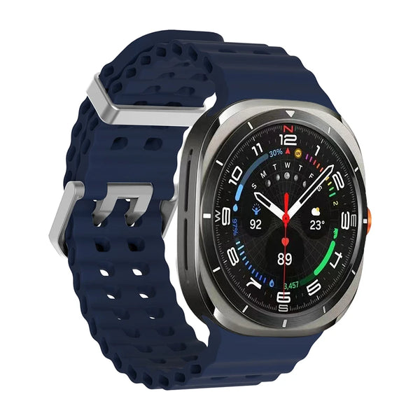 24mm Samsung Galaxy Watch Ultra Strap/Band (47mm) | Midnight Blue Silicone Sports Strap/Band